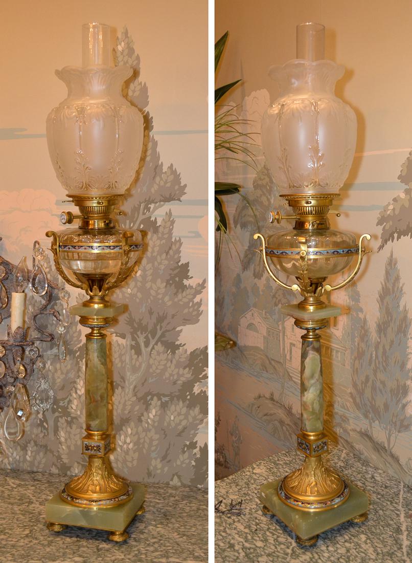 Pair Of French Onyx Lamps. (1 of 7)