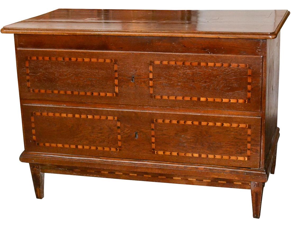 Continental Oak Inlaid Commode. (1 of 1)