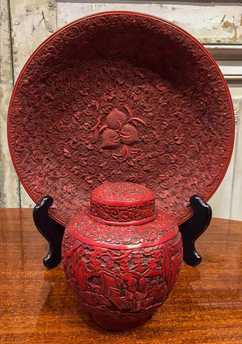 2 Pcs. of Antique Chinese Cinnabar. (1 of 7)