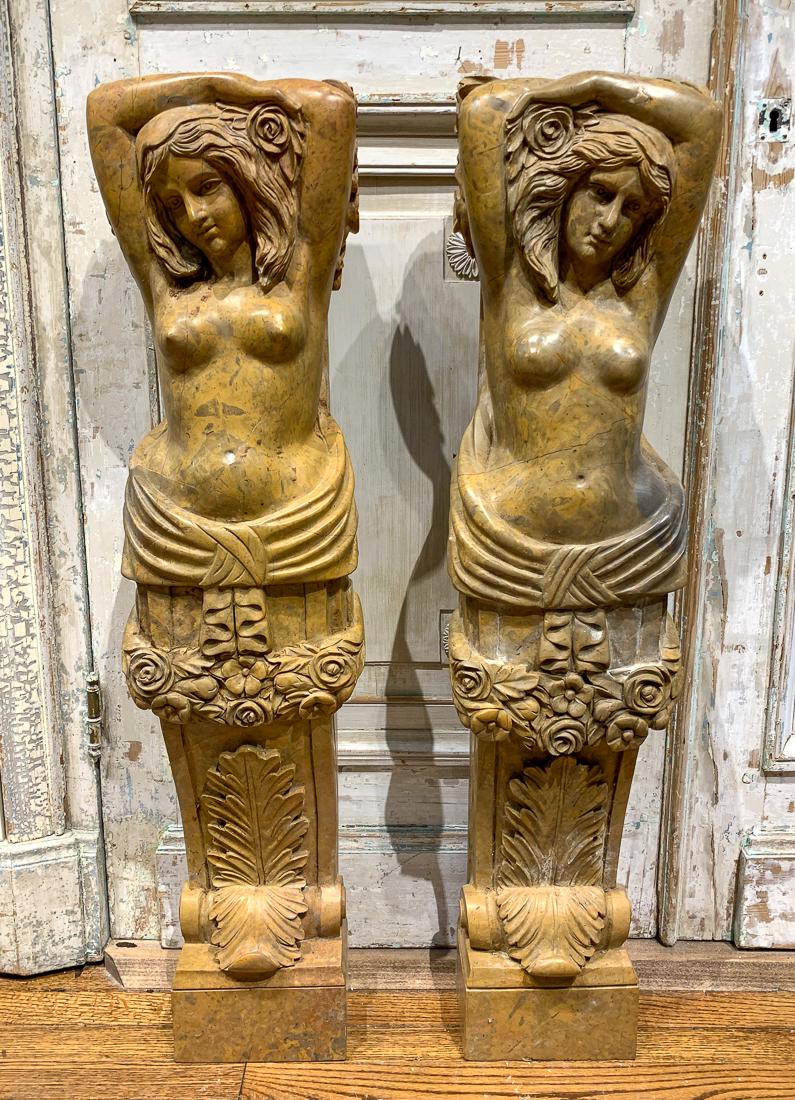 Pair Of French Marble Corbels. (1 of 4)