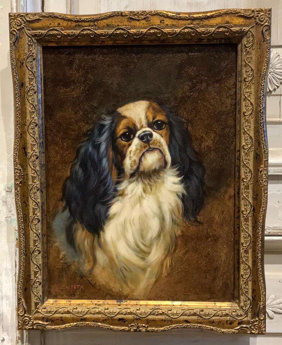 Wyeth, King Charles Spaniel Painting. (1 of 3)