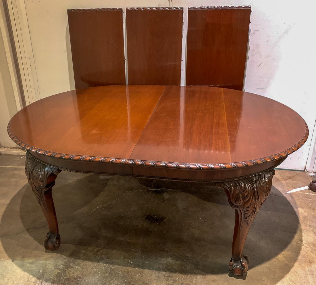 English Chippendale Dining Table, C. 1870. (1 of 3)