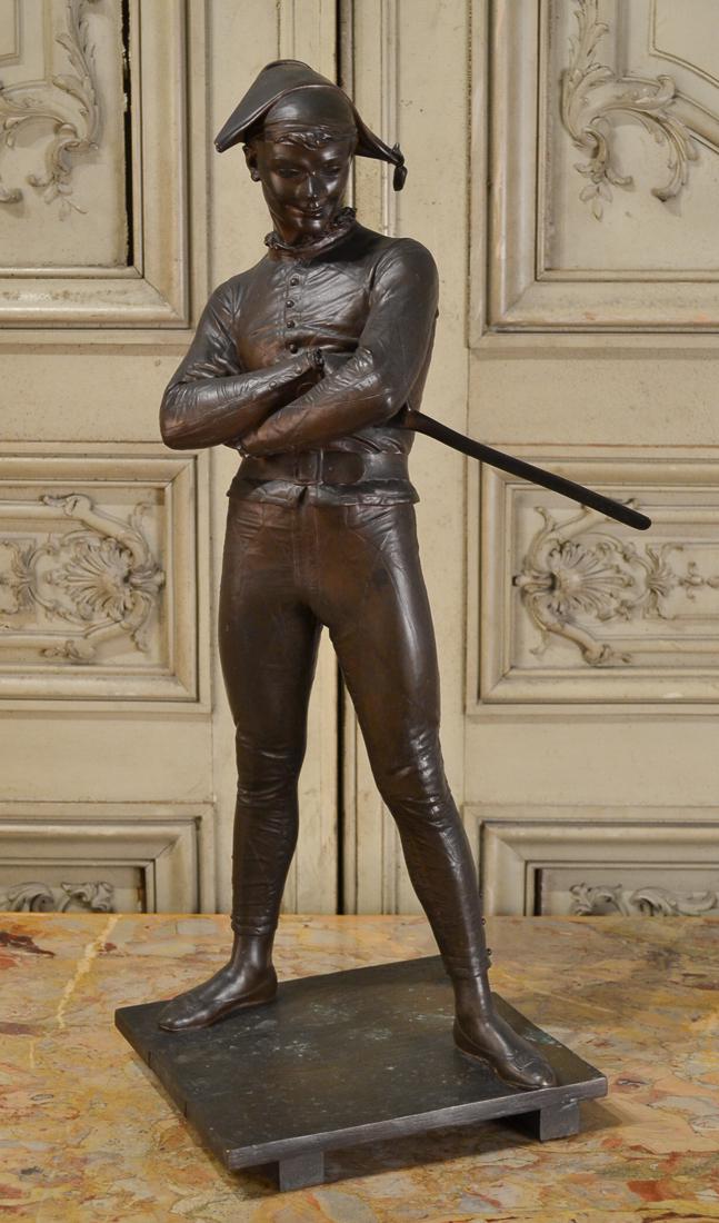 St. Marceaux, Harlequin Bronze.: By Rene Saint Marceaux (France 1845-1915) Bardedienne, Callas Reduction Foundry Mark. 10 X 27.5 X 9.25.