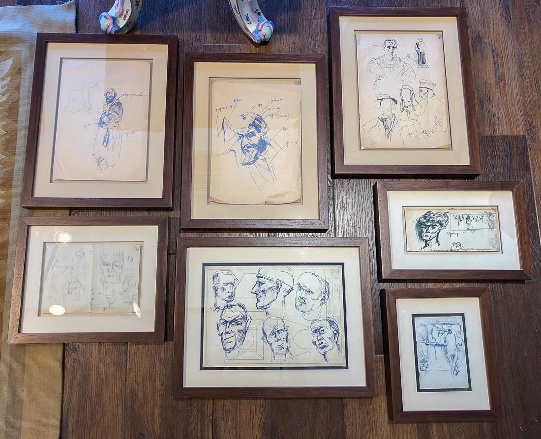 Lot Of 7 Alek Rapoport Drawings (1 of 7)