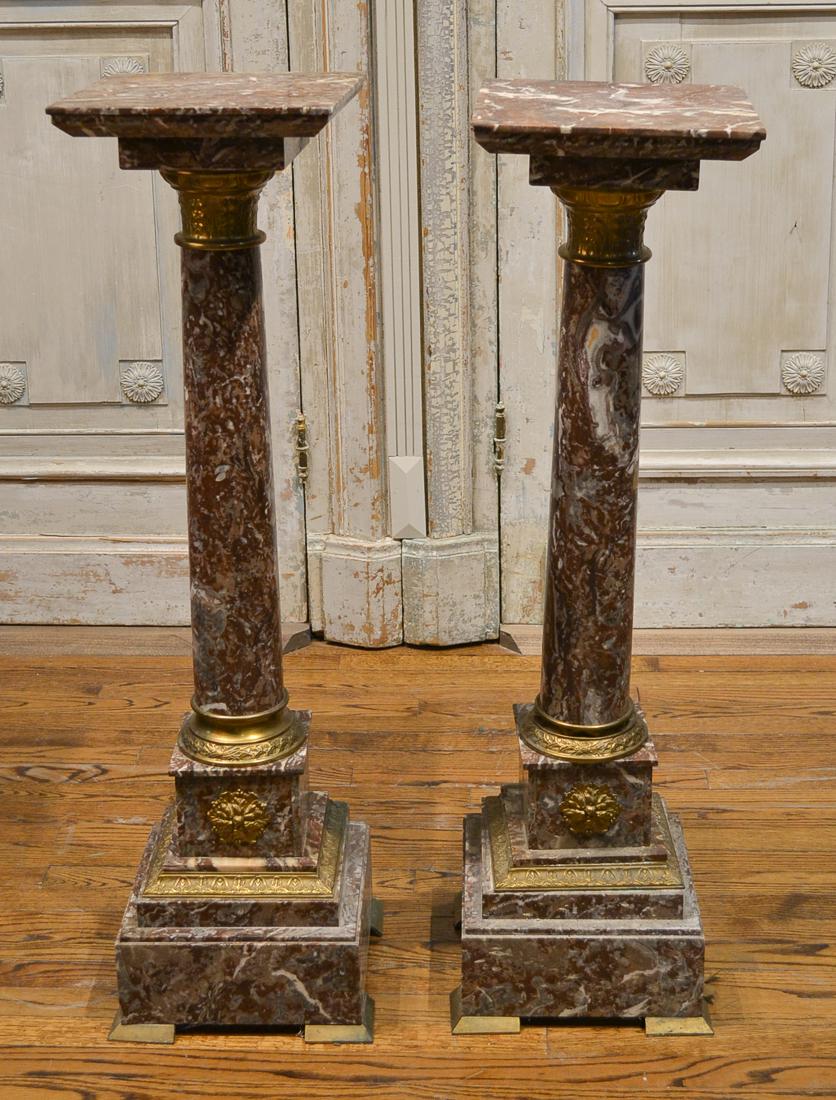 Pair, Neoclassical Marble Pedestals. (1 of 13)