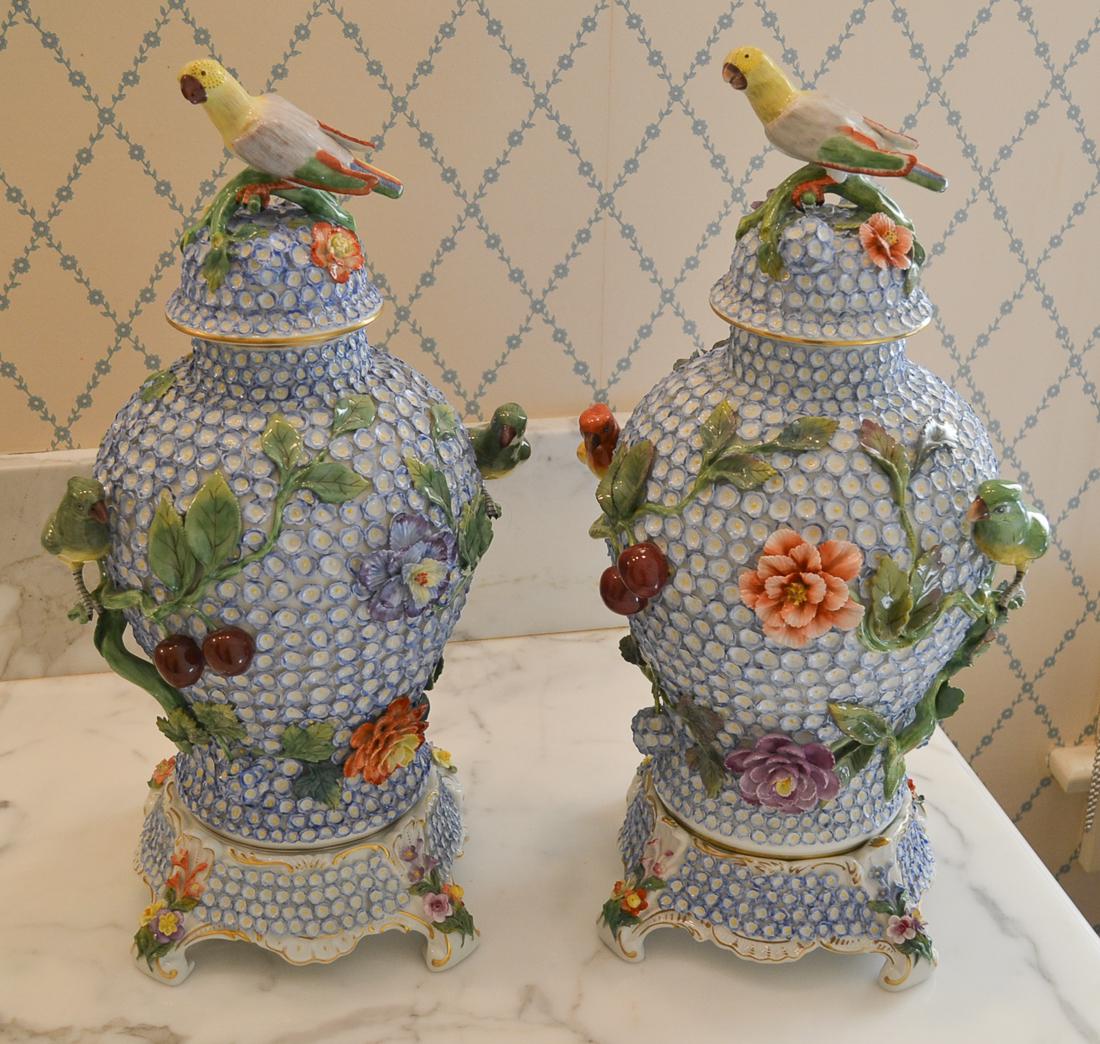 Pair Of German Dresden Vases. (1 of 8)