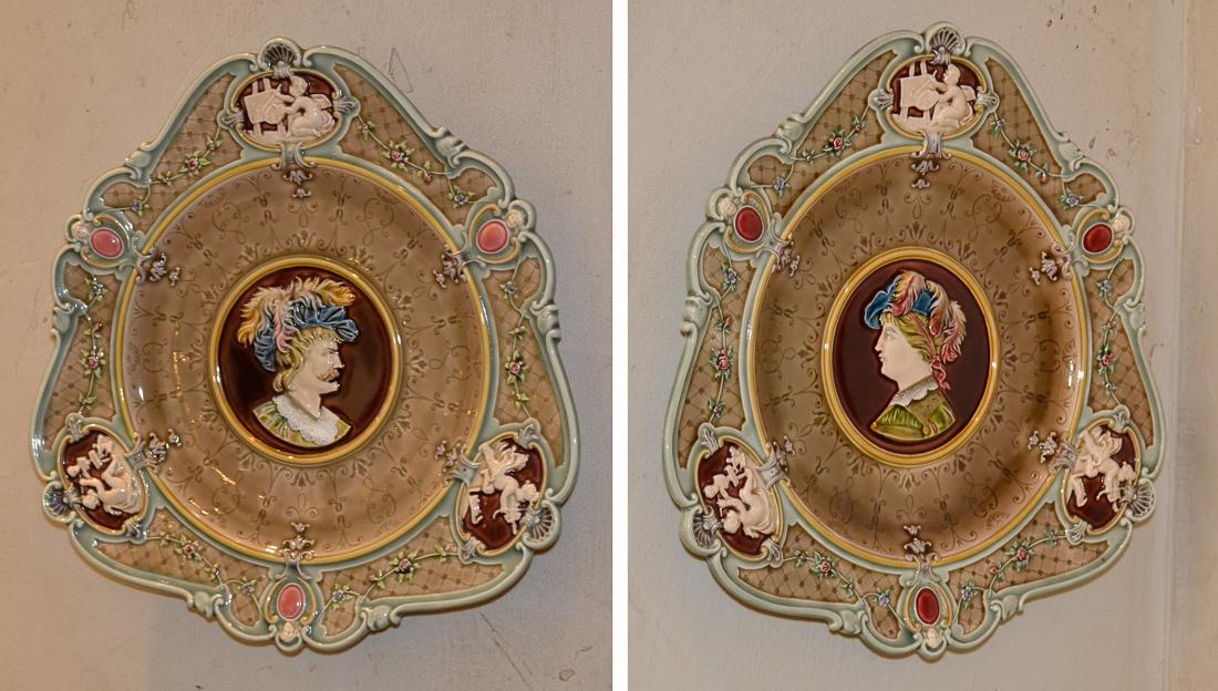 Pair Of Majolica Plates. (1 of 8)