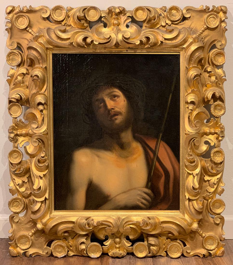 Antique Oil Portrait Of Christ. (1 of 8)