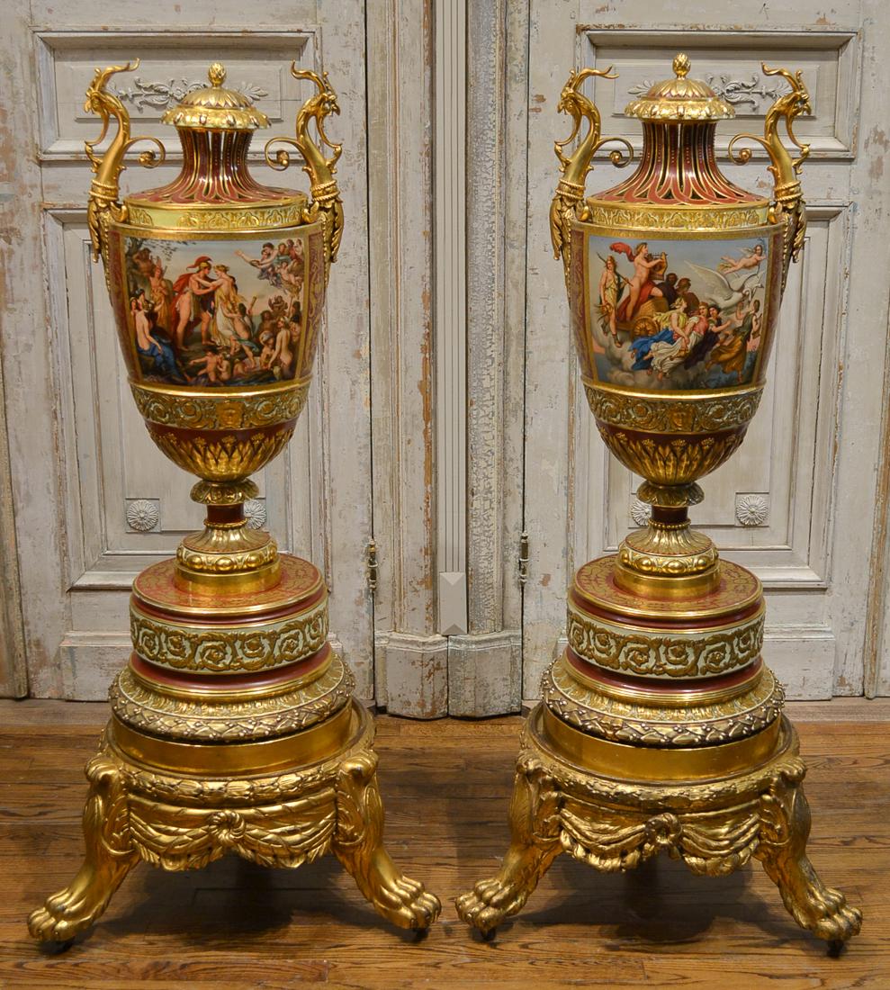 Pair Of Royal Vienna Urns, C. 1880. (1 of 16)
