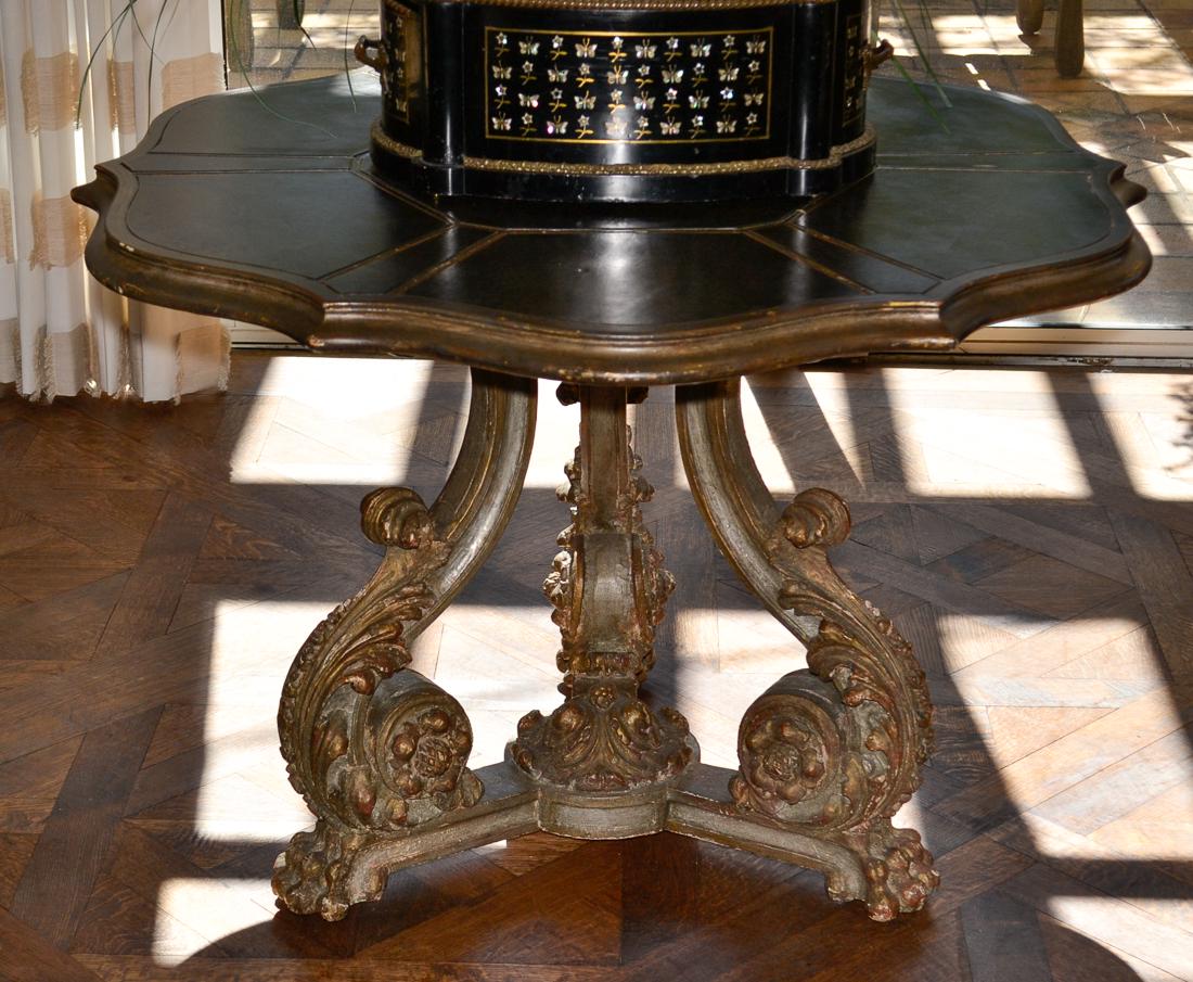 Carved Italian Games Table. (1 of 5)