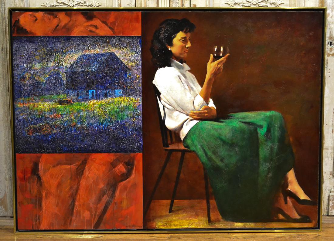 Oil On Canvas By Klionsky, Longing: Good Condition Marc Klionsky, 1988. Originally purchased for $65,000. Klionsky lived for nearly fifty years in Soviet Russia. He attended the Academy of Fine Arts in Leningrad. He became the youngest