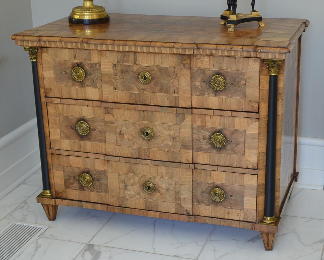 Antique French Burl Wood Chest. (1 of 6)