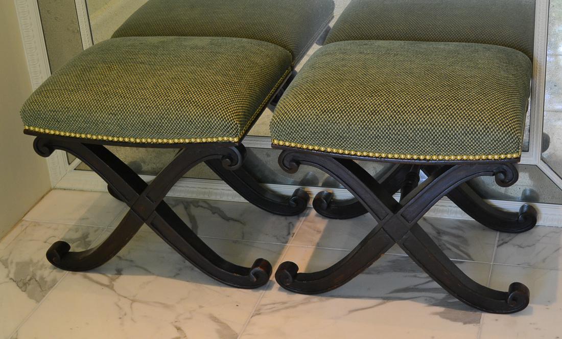 Pair of upholstered stools (1 of 4)