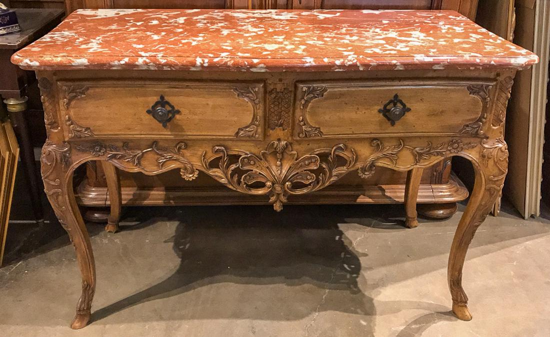Rouge Marble Top French Server. (1 of 7)