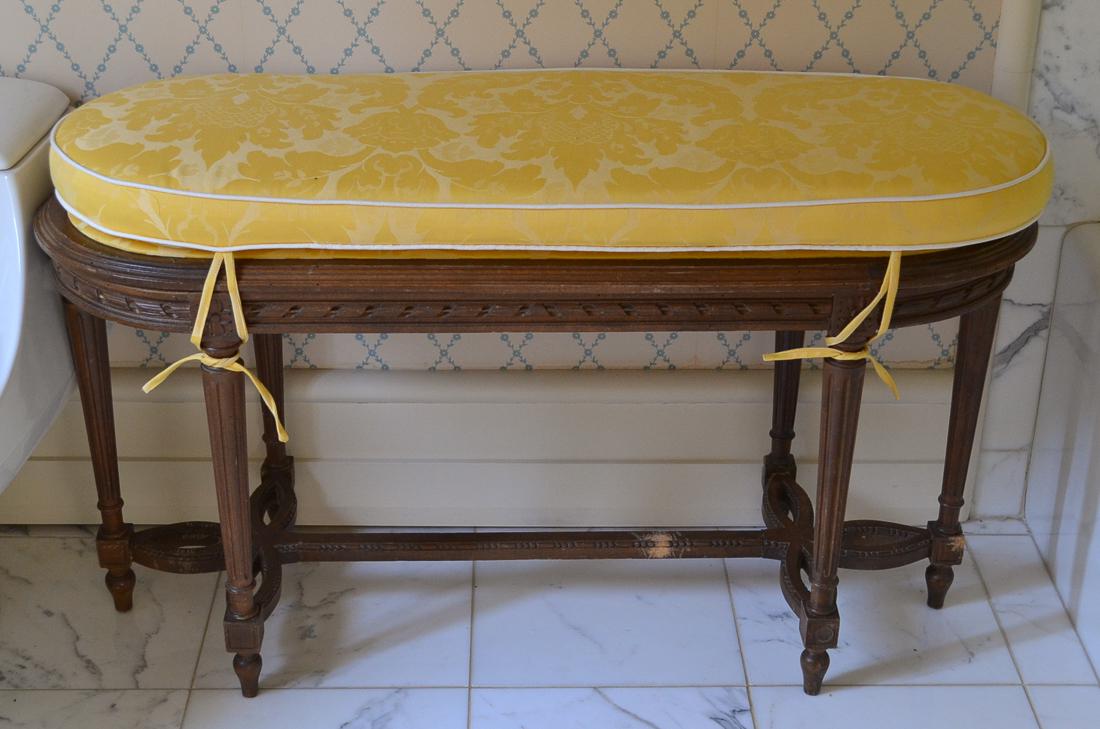French Louis XVI Walnut Bench. (1 of 2)