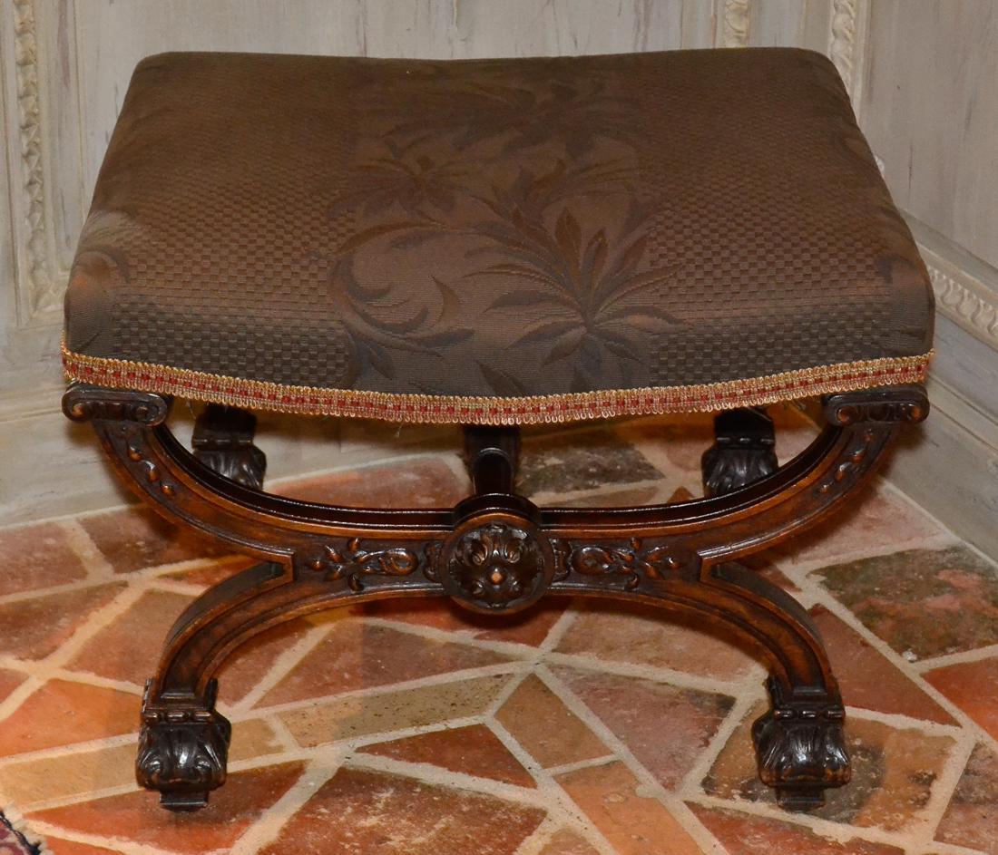 Antique Henri II Walnut Footstool. (1 of 4)