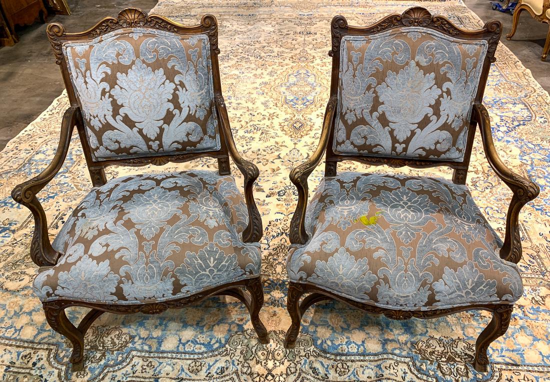 Pair Of French Walnut Armchairs. (1 of 2)