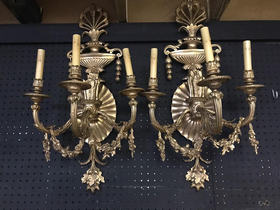 Pair Of French Bronze Wall Sconces. (1 of 2)