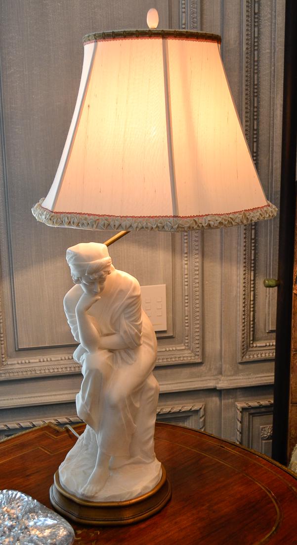 Figurative Italian Marble Lamp. (1 of 8)
