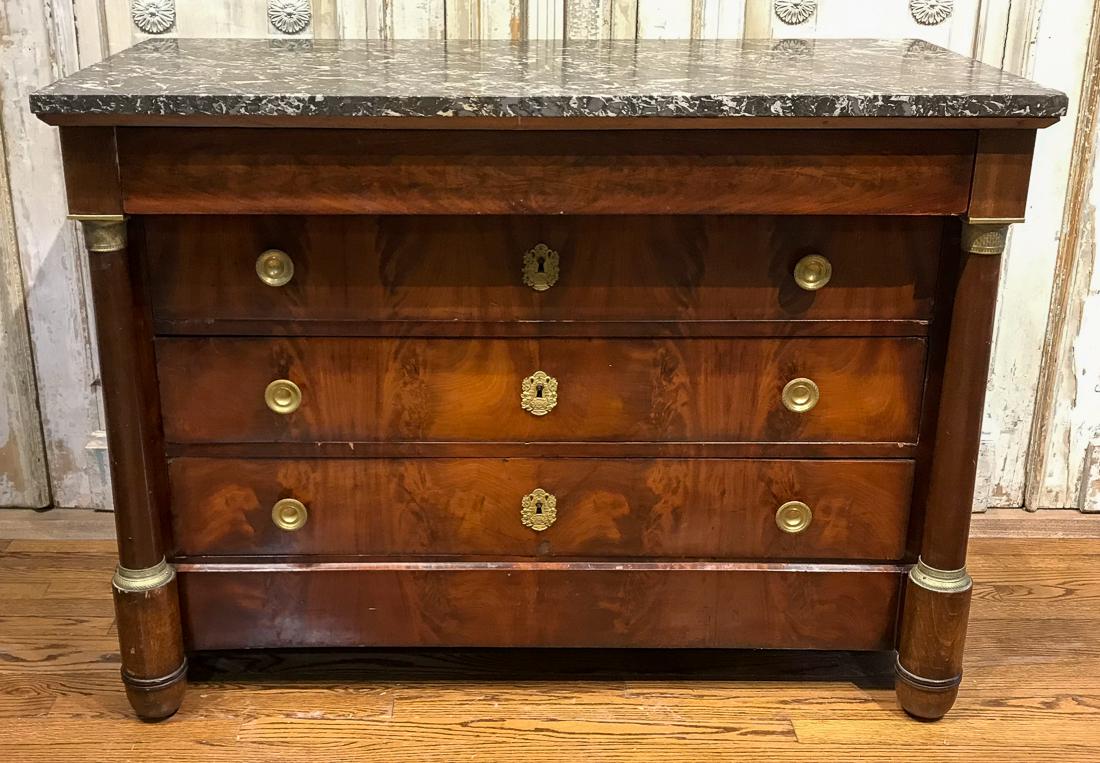 French empire flame mahogany commode (1 of 6)