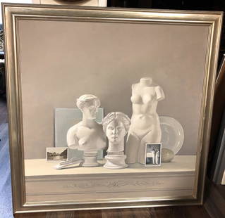 Still Life with Plaster Casts - Raymond Han: Oil on canvas. 44w x 44h. Circa 1994