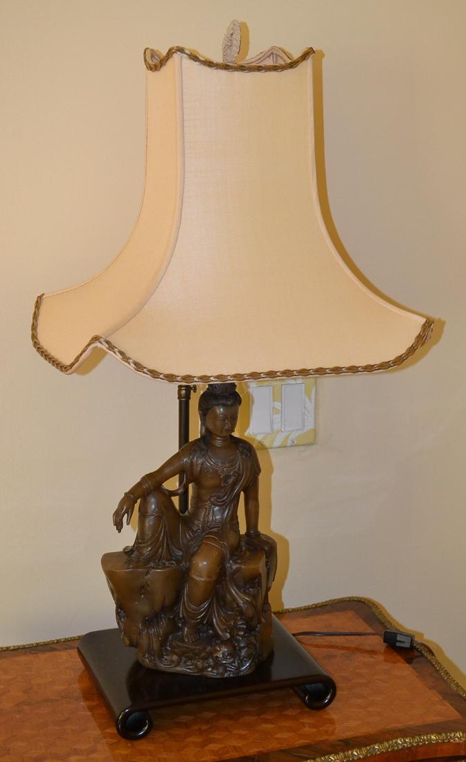 Indonesian Carved Stone Lamp. (1 of 5)