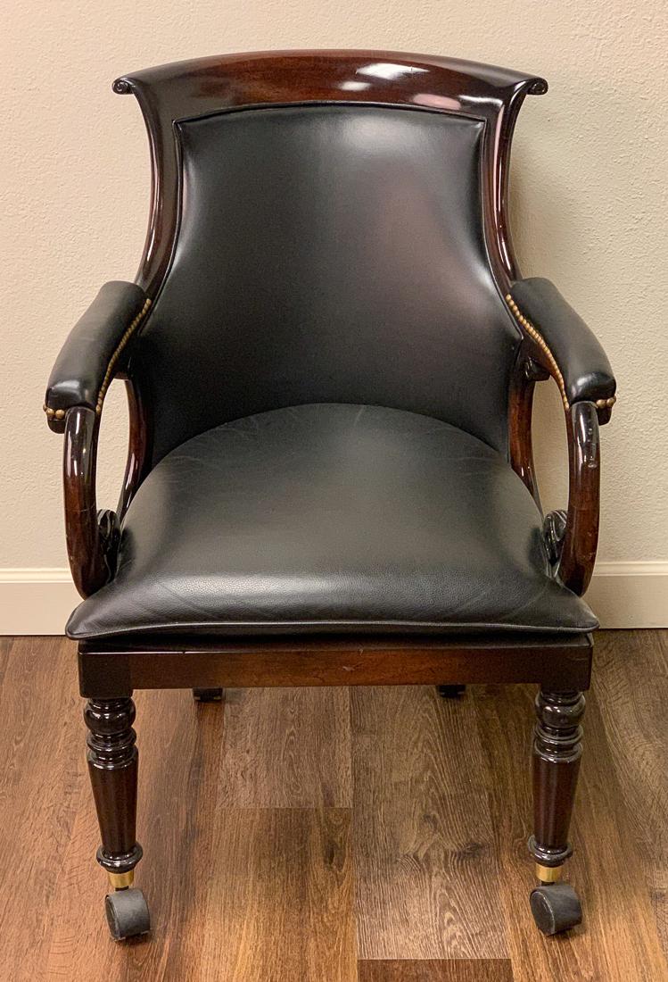 Walnut & Leather Armchair. (1 of 5)