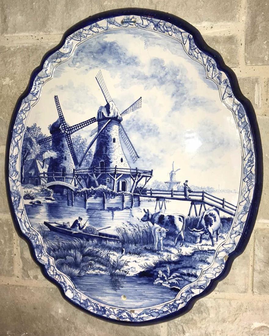 Antique Dutch Delft Plaque. (1 of 3)