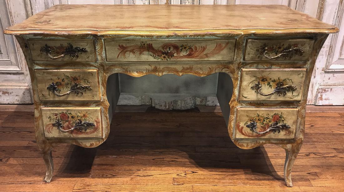 Vintage Italian Painted Desk, Venetian Manner (1 of 6)
