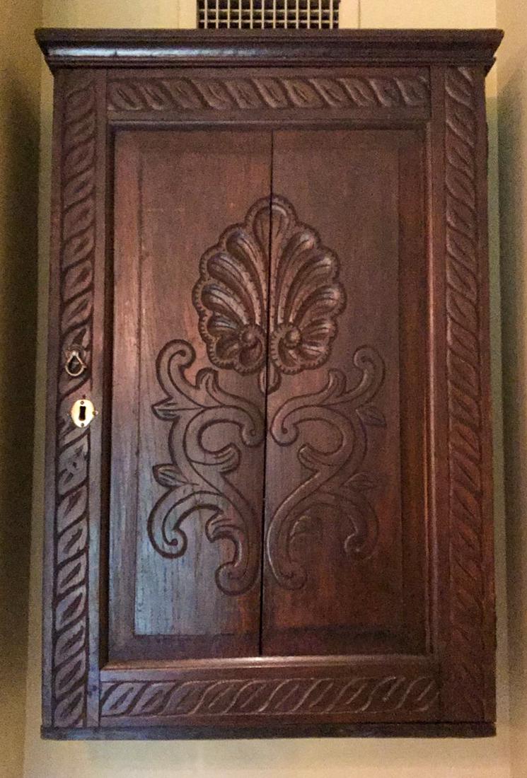 Antique French Walnut Wall Cabinet. (1 of 3)