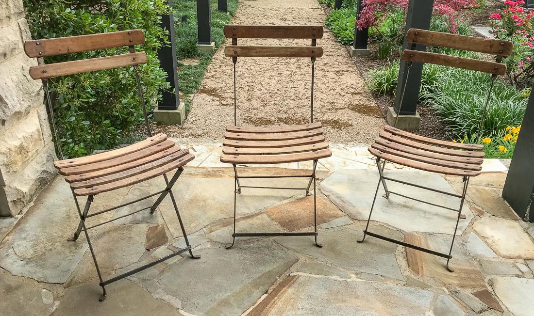 6 French Wooden Cafe Chairs. (1 of 4)