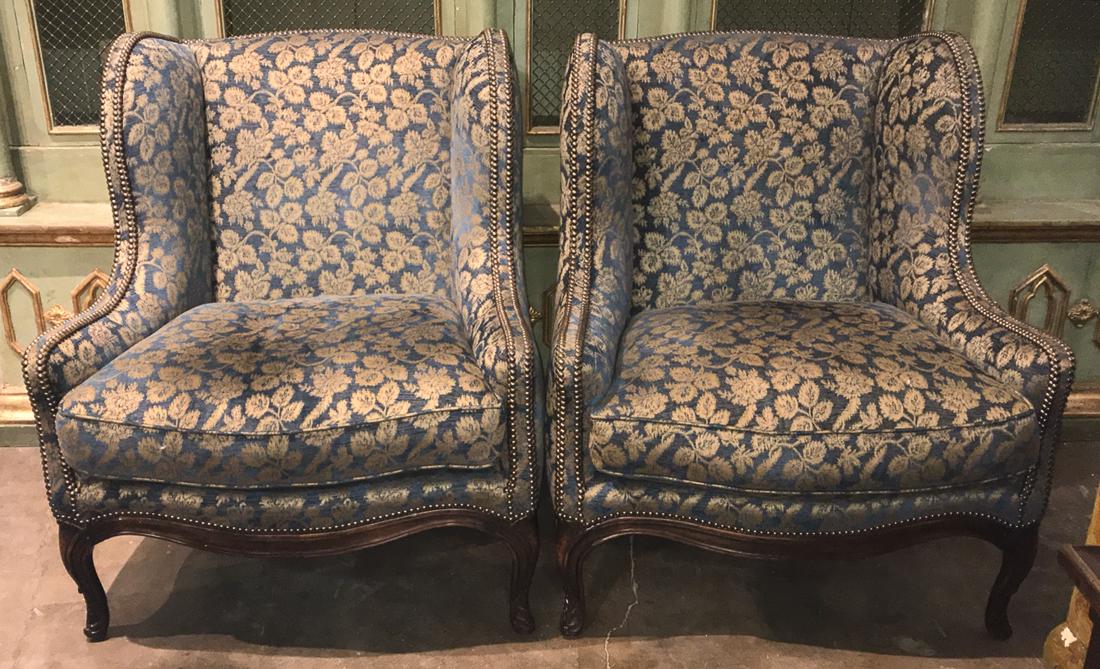 Pair Of French Style Wing Chairs (1 of 3)