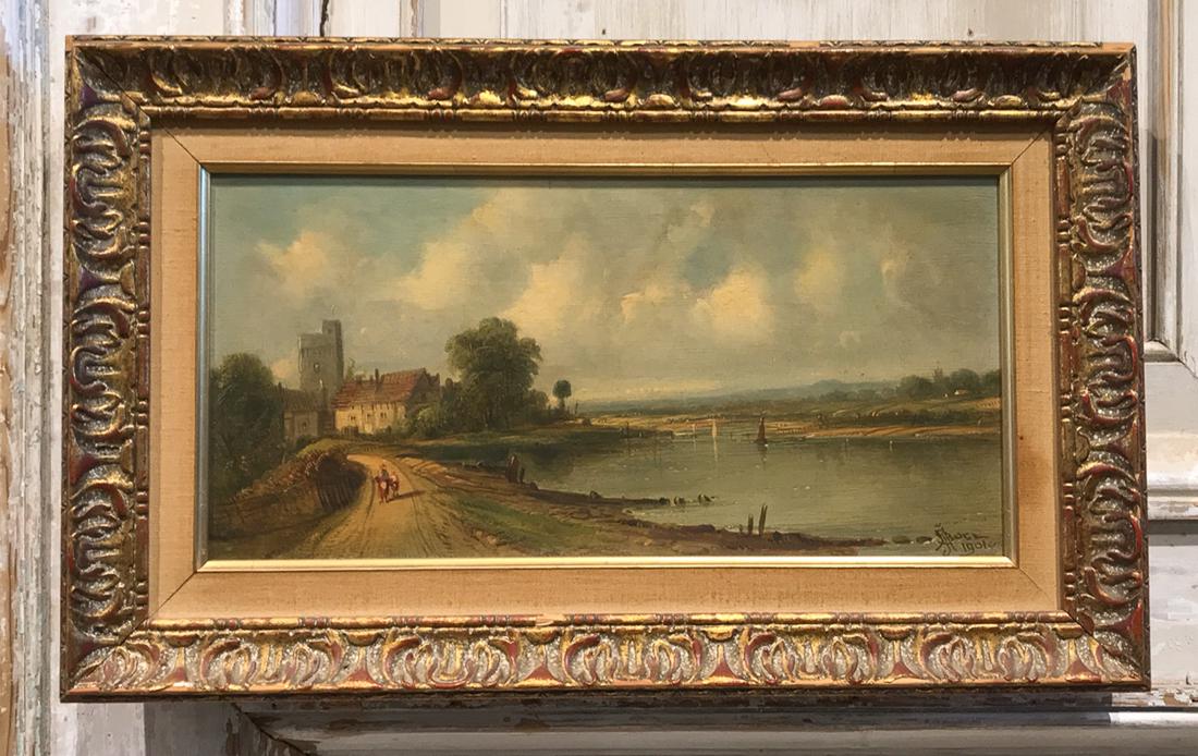 French Oil On Board Painting. (1 of 6)