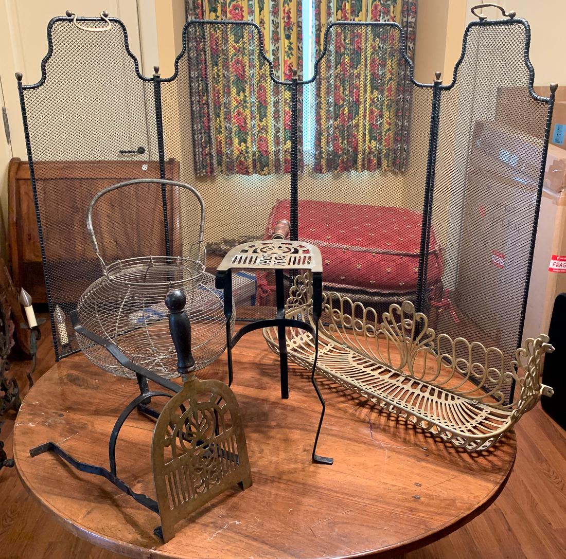 5 Pcs., 2 Brass Trivets, Shelf (1 of 2)