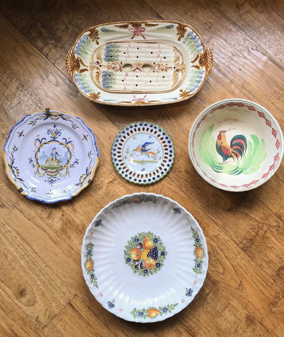 Five Pc. Assorted French Pottery. (1 of 6)