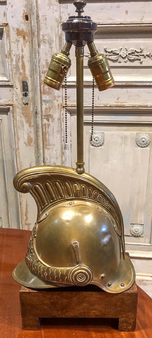 Brass Warrior Helmet Lamp. (1 of 2)