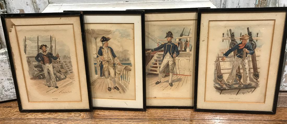 4 English Royal Navy Prints. (1 of 2)