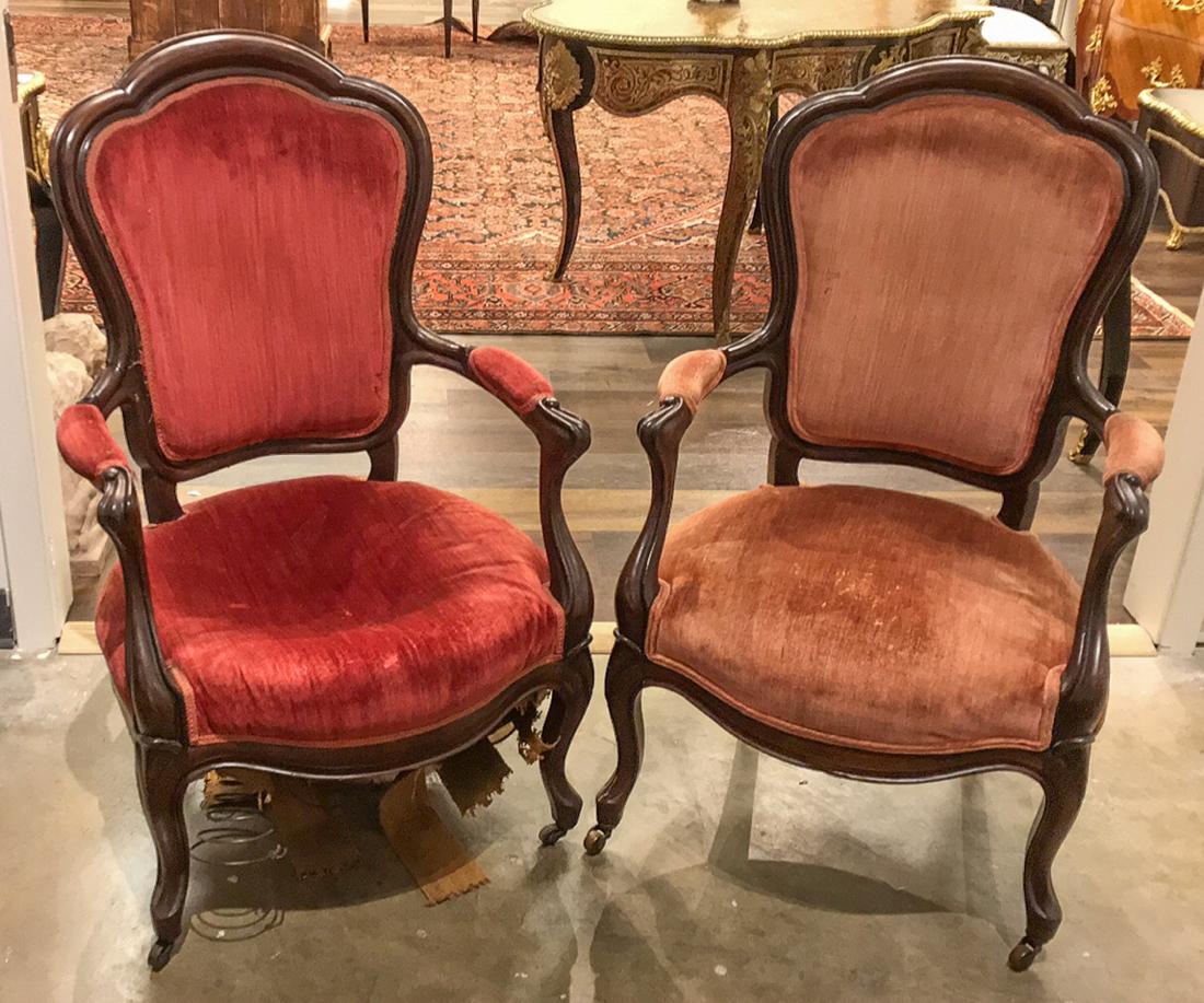 Pair Of Victorian Arm Chairs. (1 of 4)
