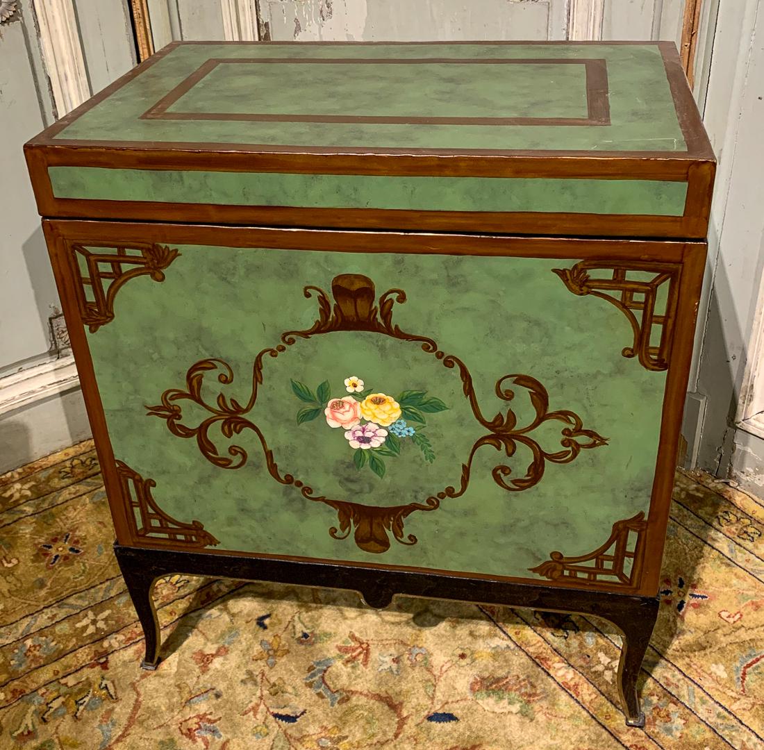 Custom Painted Lift Top Chest On Iron Stand (1 of 2)