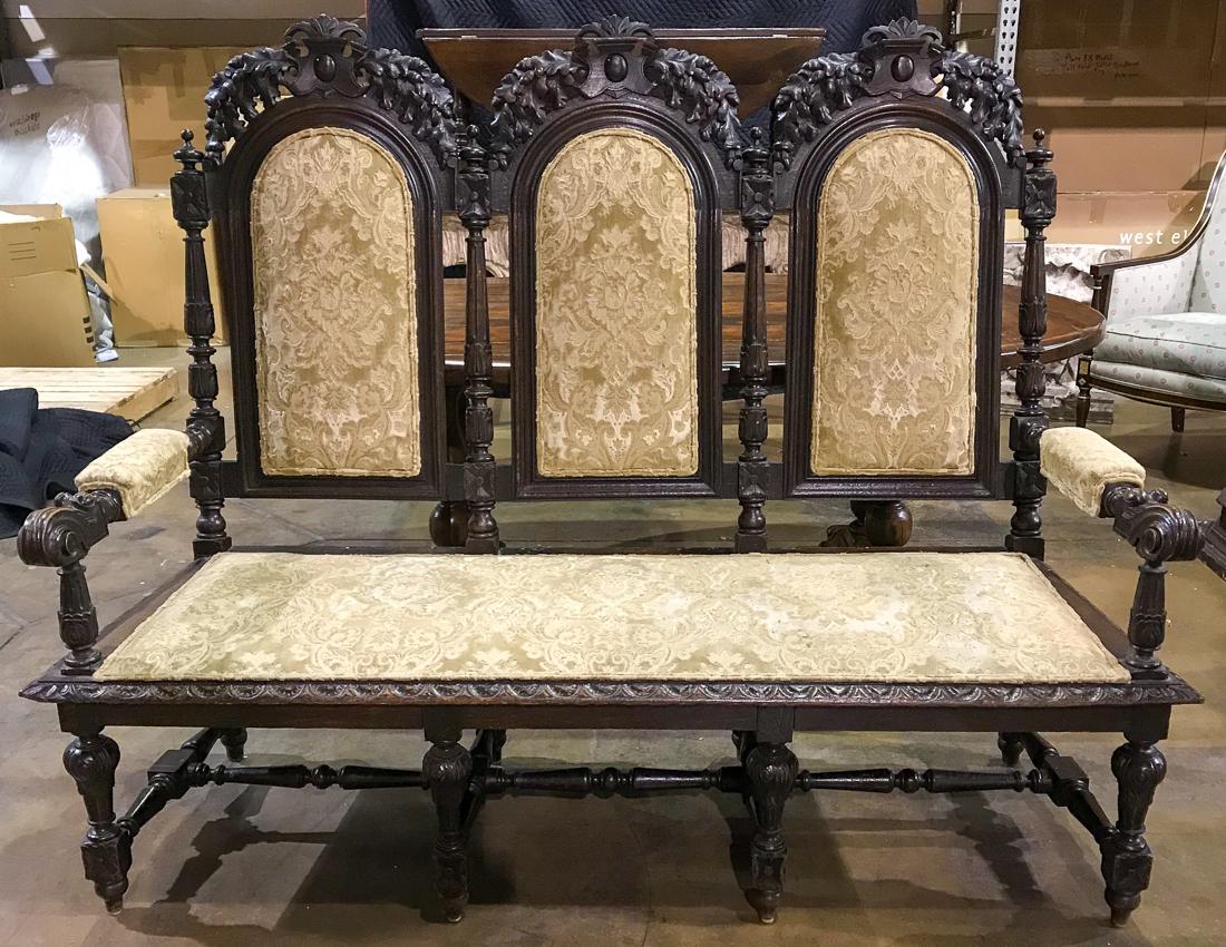 Antique French Henri Ii Hall Bench. (1 of 4)
