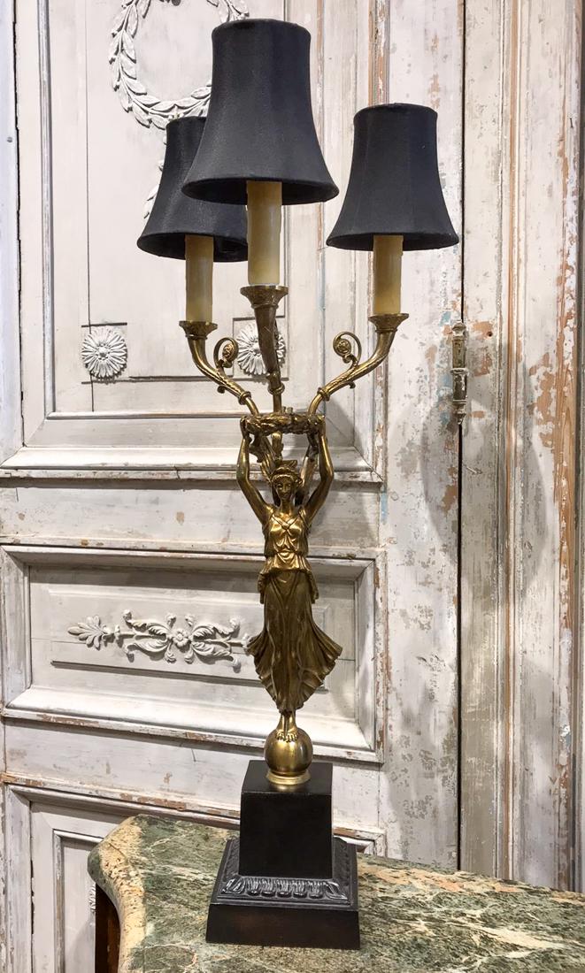 French Empire Style Bronze Lamp. (1 of 7)