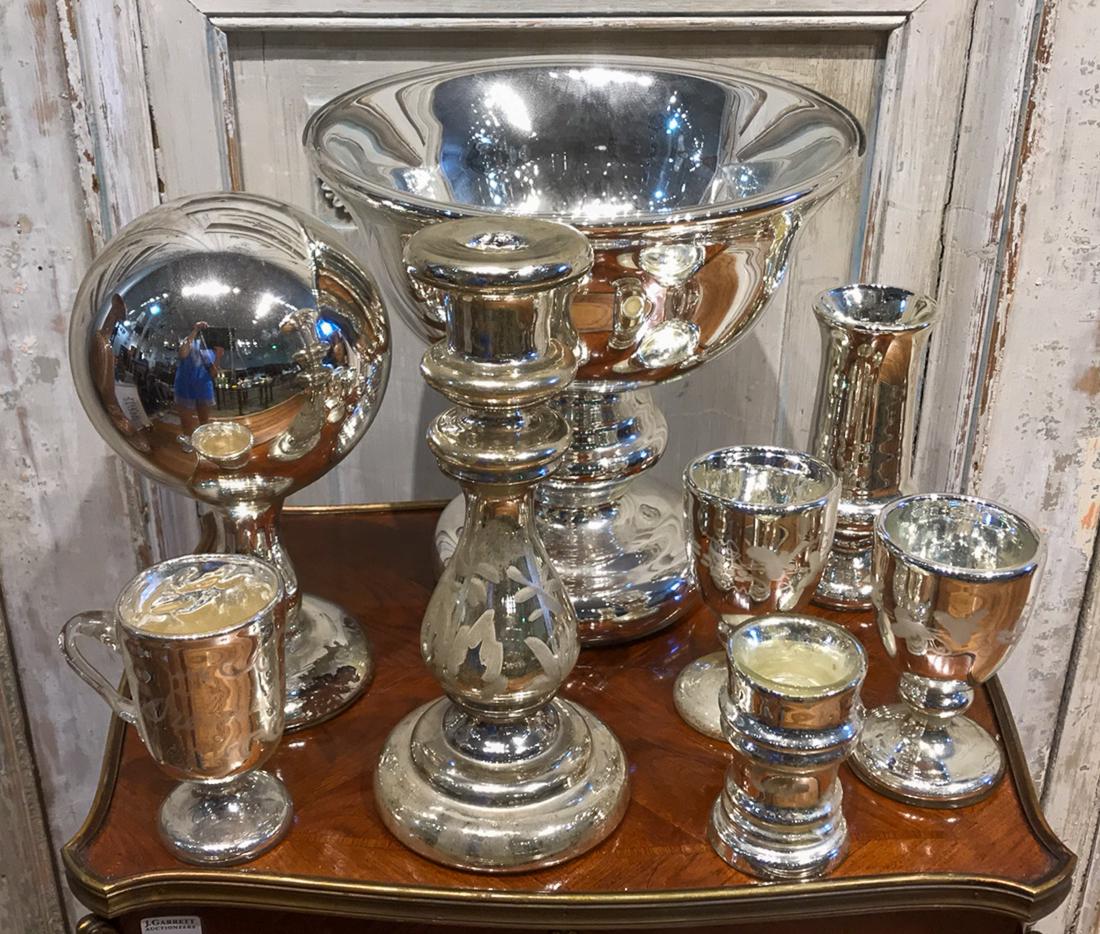 8 Pieces Assorted Mercury Glass (1 of 3)