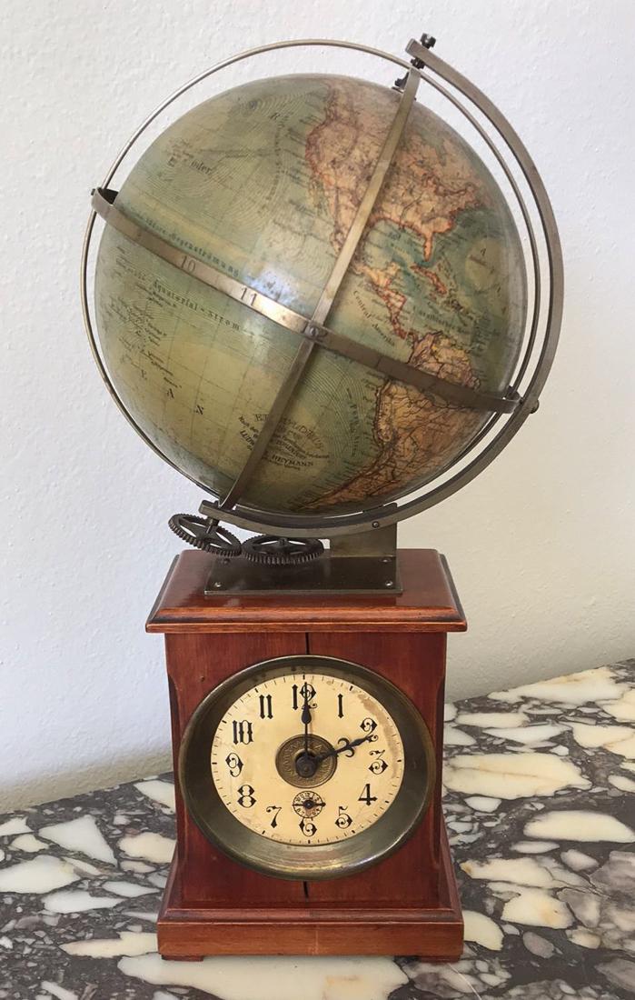 Antique German World Globe Clock, Haymann (1 of 7)