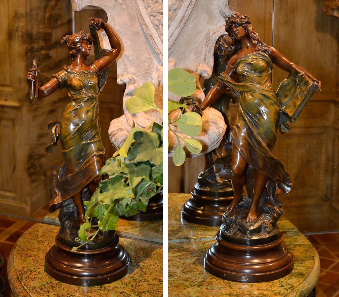 Pair Of French Spelter Figures. (1 of 6)