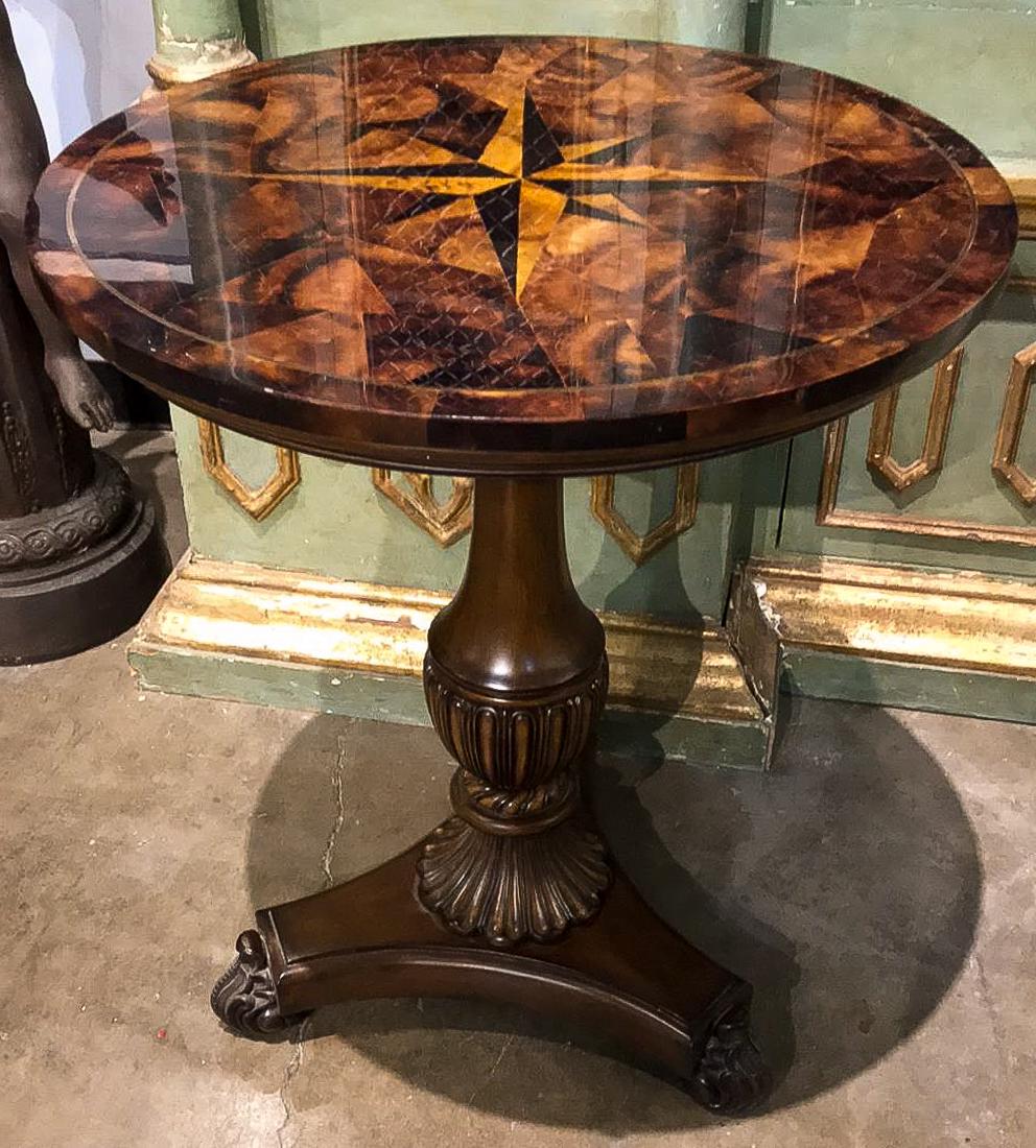 Exotic Pen Shell Inlaid Table. (1 of 2)