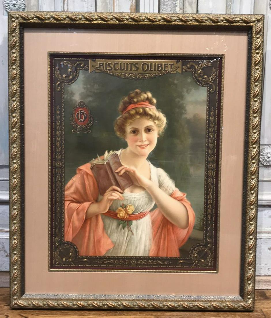Decorative Print Of Lady In Shadow Box: frame. 31w x 37h