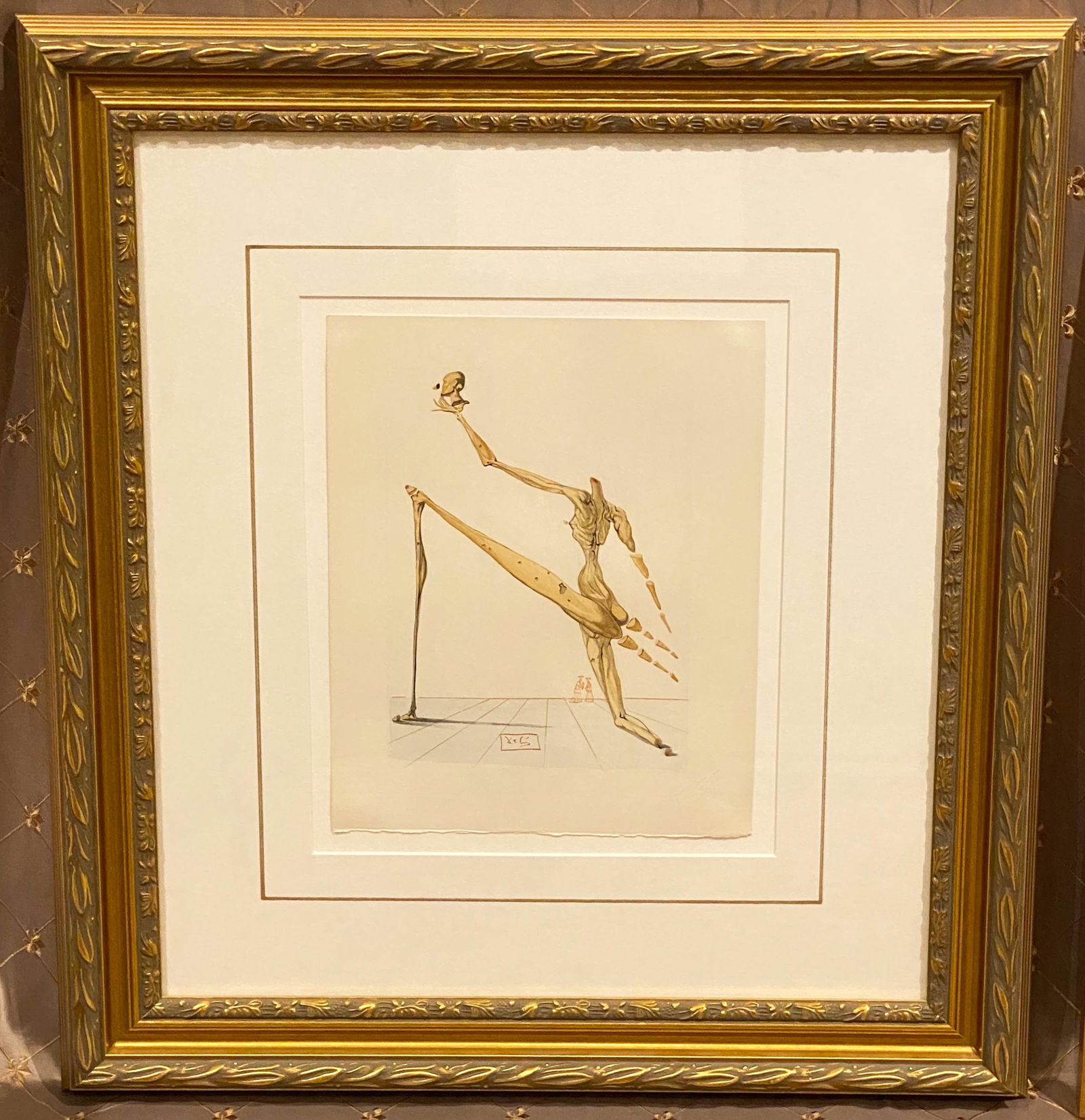 Salvador Dali, Original Wood Block, Borno, Inferno #28: 24 X 26.5; Subject Is 10 X 12. In Color On Rives Paper, Signed In The Block; Blind Stamp Of The Editor, J. Estrade; One Of 100 Images From The Divine Comedy. Published By Les Editions Dart Les Heures