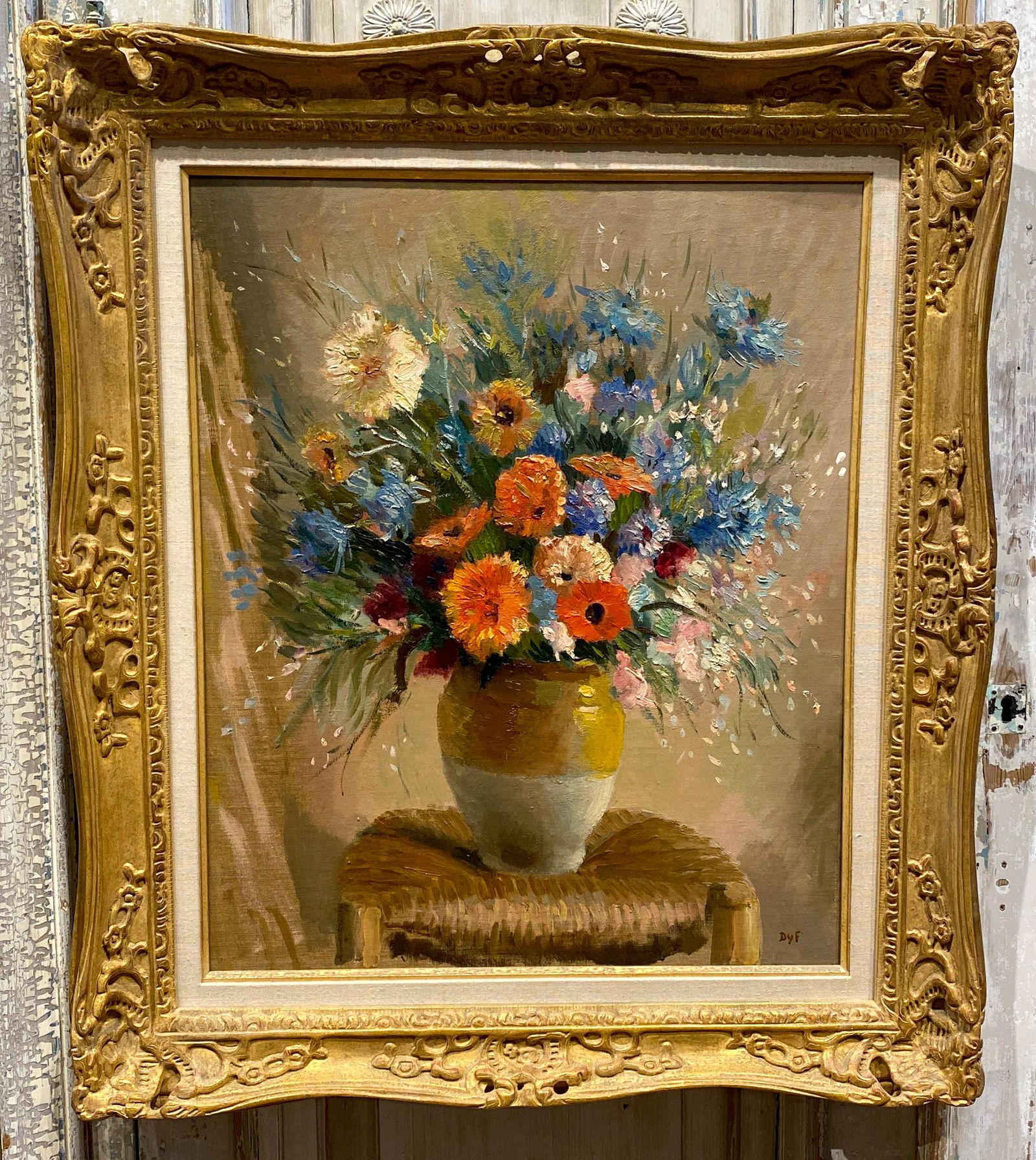 Marcel Dyf, French, 1899-1985, Oil On Canvas: Still Life Floral, Oil On Canvas. 29x24 Sight, 39x33 Framed. Excellent Condition
