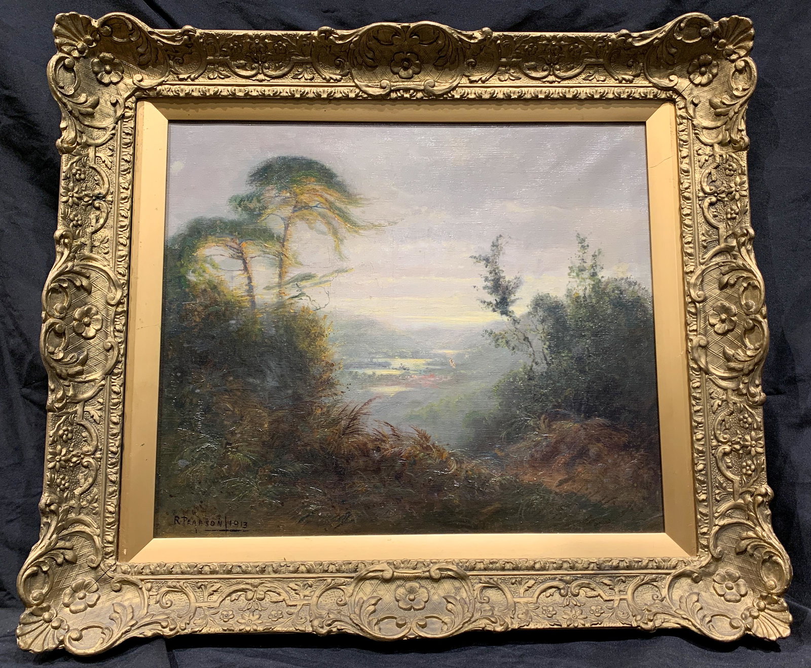 R. Pearson Oil On Canvas, British: Impressionist Landscape, Sighed Lower Left, Dated 1913, 29 X 25 Good Condition