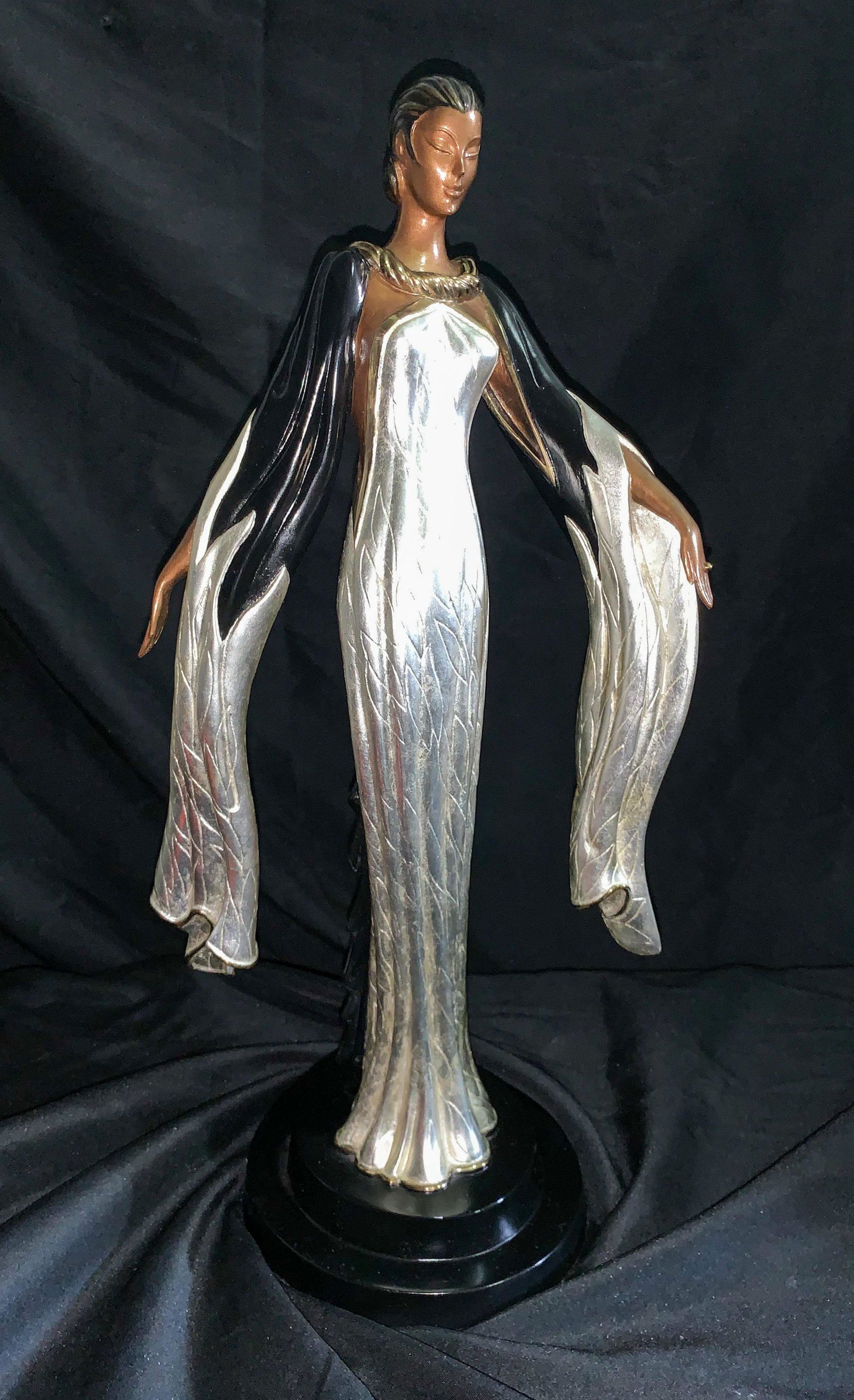 Erte, Romain De Tirtoff, Bronze, Fireleaves: 19 X 9.5, Treasures In Bronze Series With Coa, Excellent Condition.